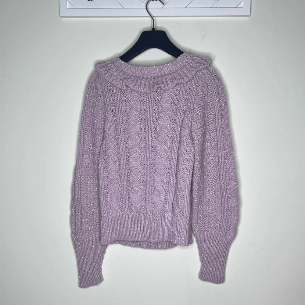 LoveShackFancy Christina Sweater in Thistle XS - Picture 7 of 7